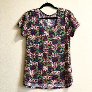 Lula Roe T-Shirt, Palms Print, Size Medium